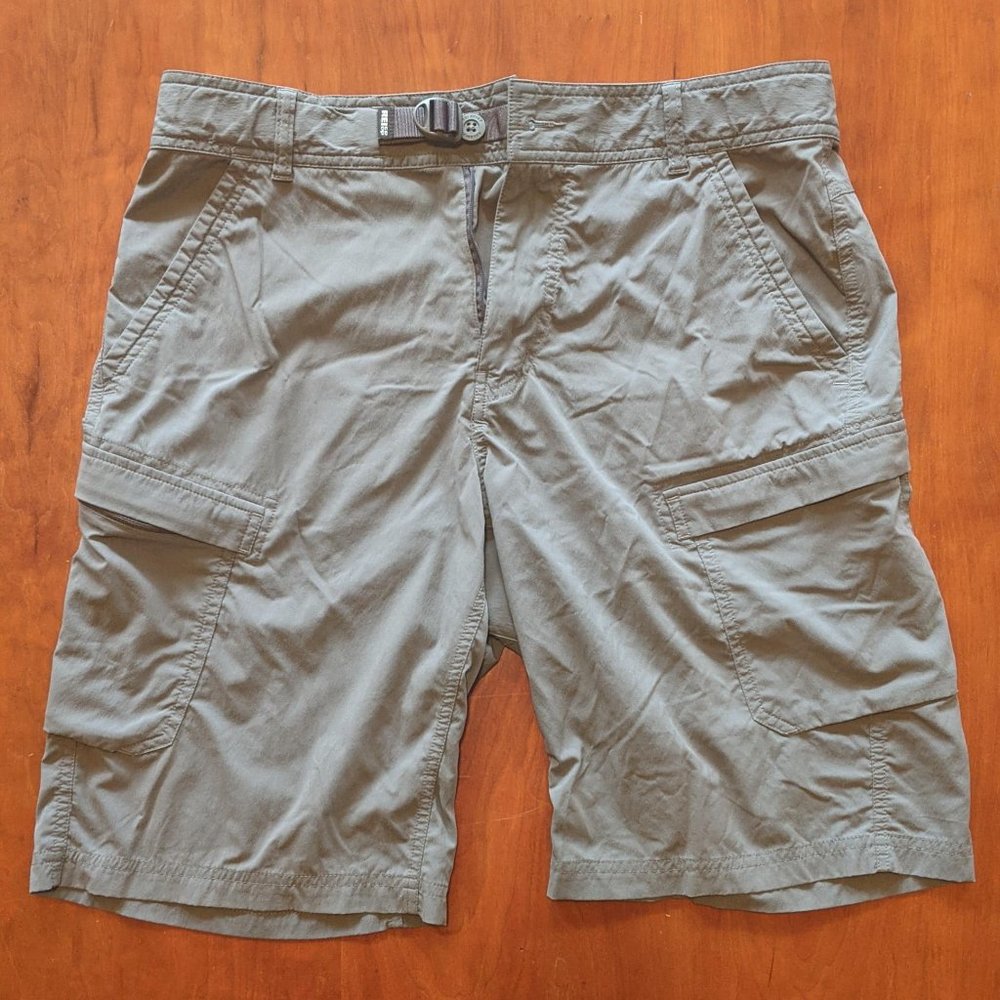 REI grey camp cargo shorts